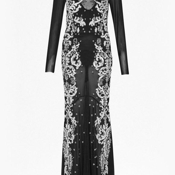 French Connection BEADED SEQUIN MAXI DRESS GOWN - Picture 6 of 8